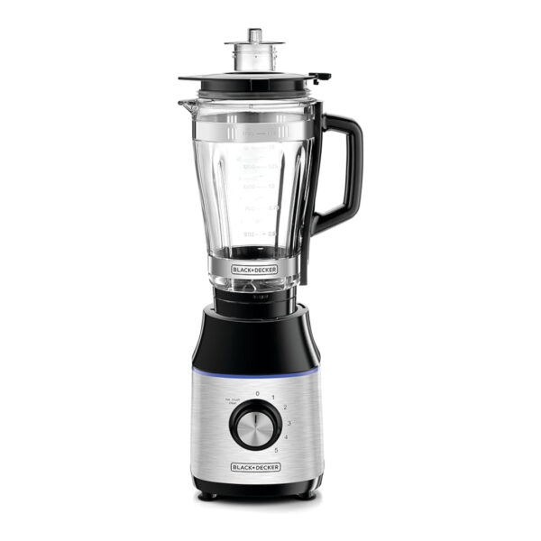 Black+Decker High Speed Premium Blender- with Glass Jar Black/Silver - BX650G-B5 - خلاط بلاك اند ديكر الفاخر عالي السرعة، مع وعاء زجاجي