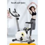 Magnetic Exercise Bike With Hand Pulse, 100 KG - White/Yellow - Image 2