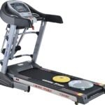 V3000M Multi-function Motorized Treadmill DC Motor 3.0HP With Personal Scale -120 KG, Black/Grey