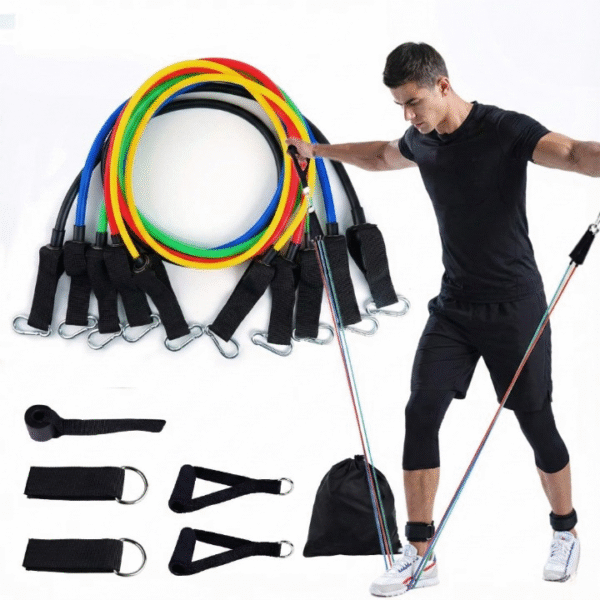 مجموعة أحزمة مقاومة مكونة من 11 قطعة للتمارين المنزلية