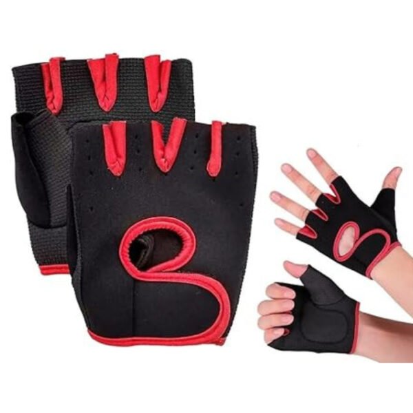 Half Finger Gloves For GYM Exercise, Weightlifting And Cycling Size L قفازات للتمارين الرياضية