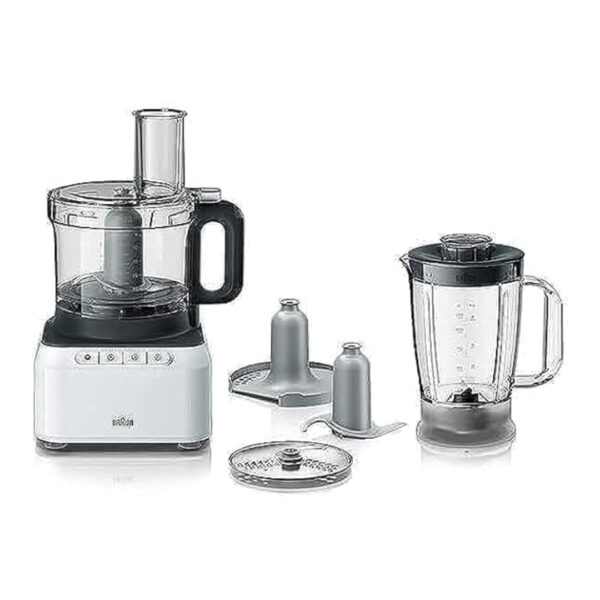 Braun Fp 3131, Food Processor White , 800 Watts. Blender 1.2 L, Food Prep Bowl 2.1 L, 2 Speed Button And Pulse - International warranty