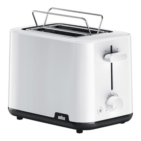 (Braun Toaster – 2 Slots – 900W – 8 Browning Settings – White (HT 1010 WH