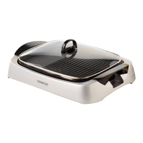 Kenwood Health Grill 2000 Watts With Glass Lid, Silver – International Warranty – HG266 شواية طعام بغطاء زجاج