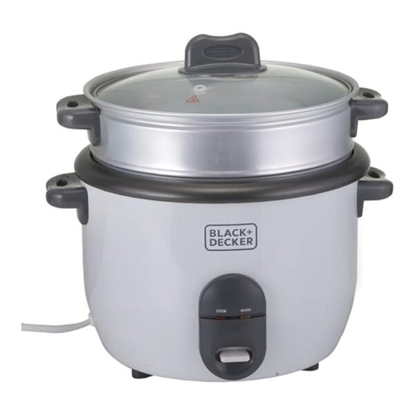 Black & Decker 1.8 Liter Rice Cooker - White, RC1860-B5  جهاز طهي الأرز سعة 1.8 لتر من بلاك اند ديكر