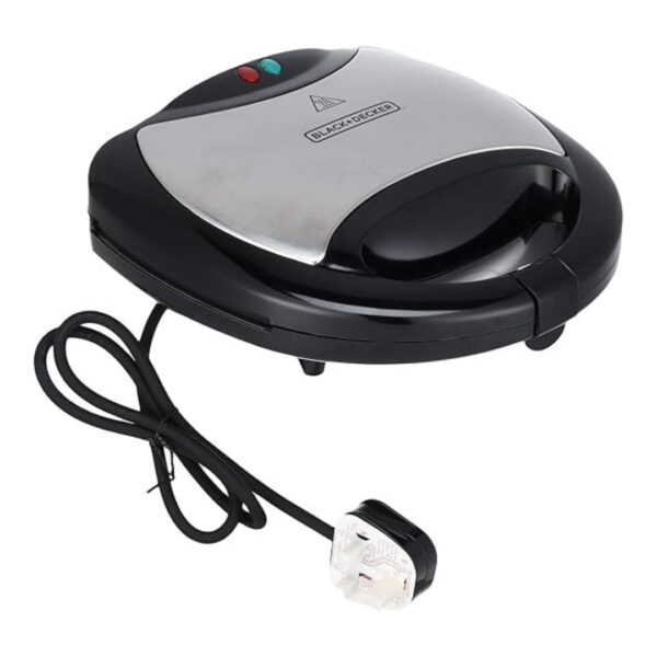 Black & Decker 2 Slots Sandwich Maker with Grill And Waffle Maker - TS2090 -  ماكينة صنع السندوتشات بفتحتين مع شواية وماكينة صنع الوافل من بلاك اند ديكر