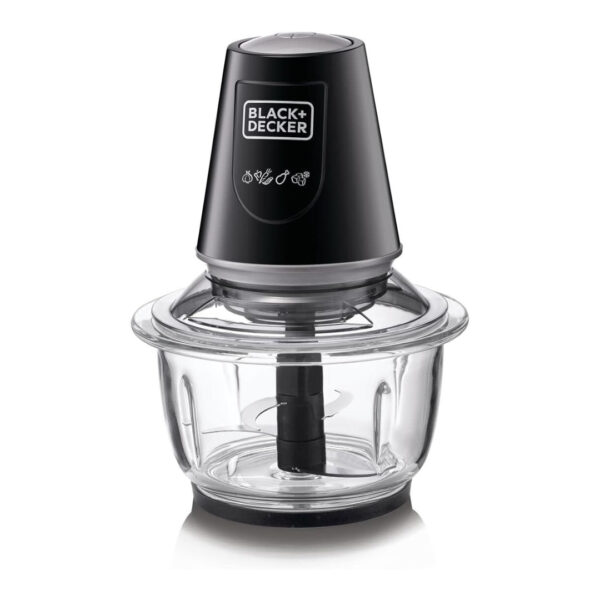 Black+Decker Multi-function Vertical Glass Chopper Mincer 400 Watts, Black - GC400-B5  قطاعة زجاجية عمودية متعددة الوظائف من بلاك اند ديكر 400 وات