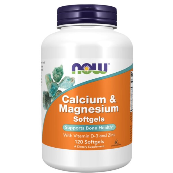 Now Calcium & Magnesium With Vitamin D3 & Zinc 120 Softgels