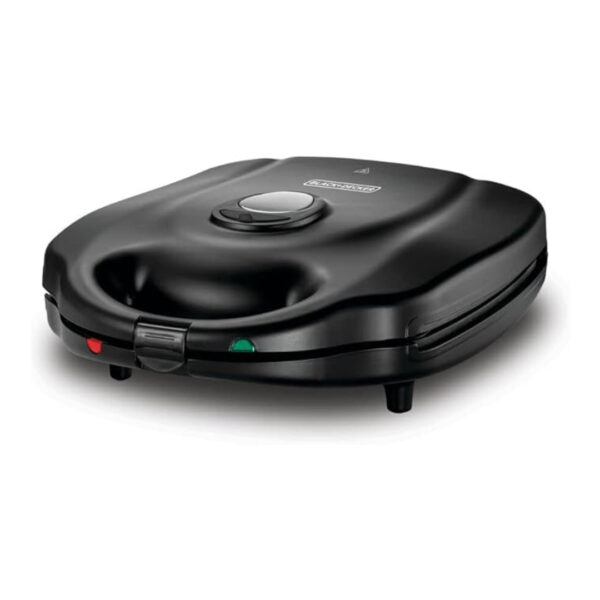 Black & Decker 1400W 3-in-1 4 Slice Sandwich & Waffle Maker with 180 Degree Grill Mode with Interchangeable Plate, TS4130-B5ماكينة صنع الساندويتشات والوافل 3 في 1 من بلاك اند ديكر بقدرة 1400 واط مع وضع شواء 180 درجة مع لوحة قابلة للتبديل