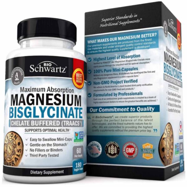 Bio Schwartz MAGNESIUM BISGLYCINATE CAPSULES 180 Vag Caps
