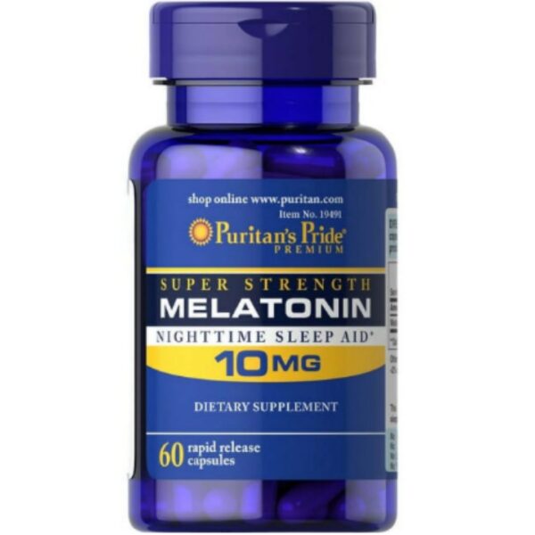 Puritan's Pride Super Strength Melatonin 10mg 60 Rapid Release Capsules
