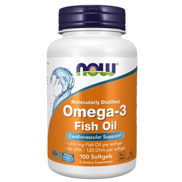 Now Omega 3 Fish Oil Molecularly Distilled 100 Softgels