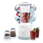 Panasonic Blender MX-EX1521WTZ, 450W - Stainless Steel Blade 1.5L Plastic Jug 2 Dry mill 2 Speed+1 Pulse, White خلاط باناسونيك