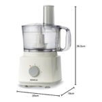 Kenwood Food Processor 750W Multi-Functional with 3 Interchangeable Disks, Blender, Whisk, Dough Maker FDP03 White  محضر الطعام - Image 5