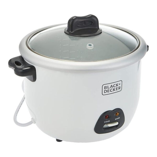Black & Decker Rice Cooker 1.8 L (Rc1850-B5-Sp), White  حلل طهي الارز