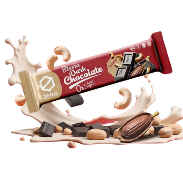 Zero Stevia Dark Chocolate With Cashew 25g.