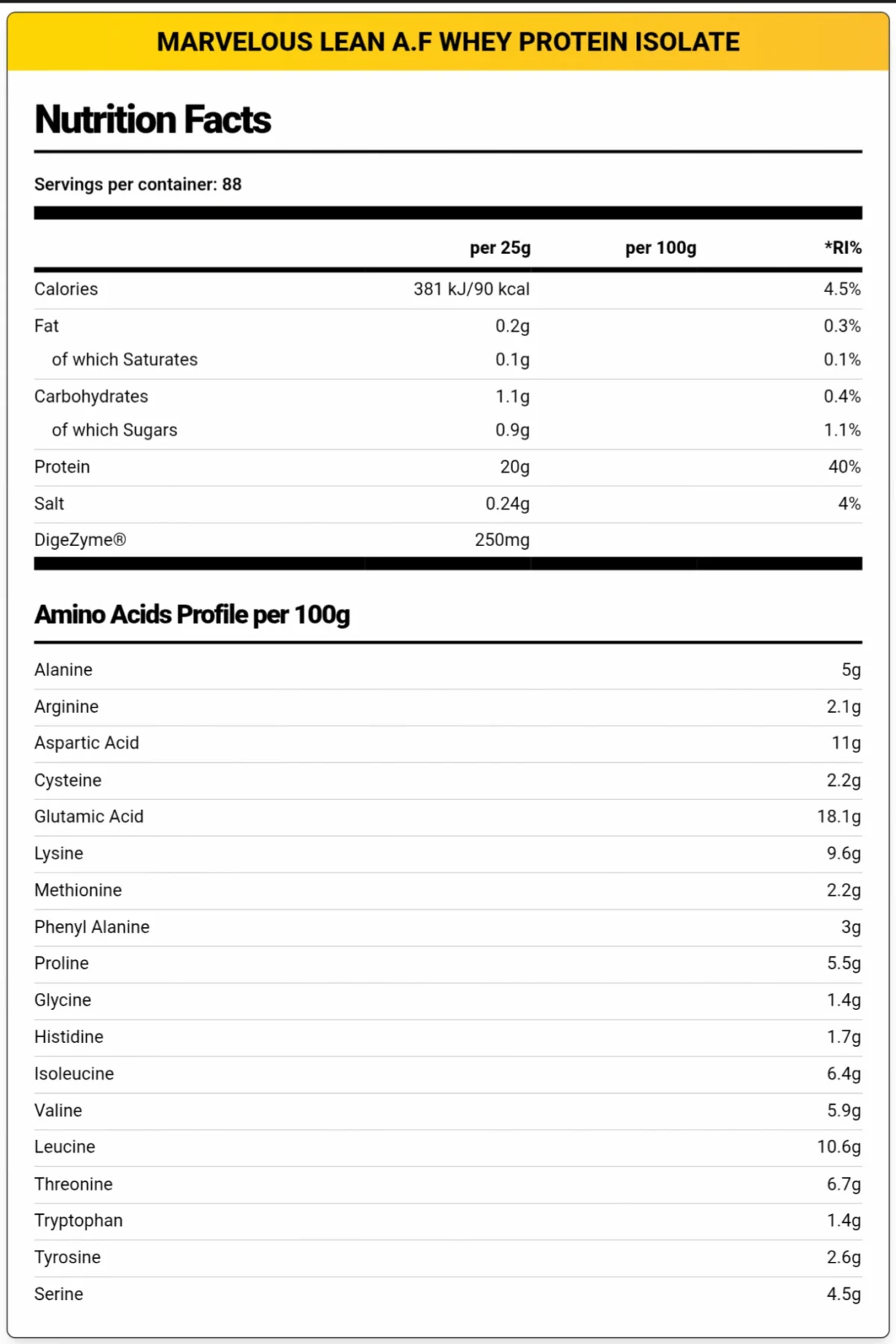 Marvelous LEAN A.F Whey Protein Isolate 2KG. - Image 3