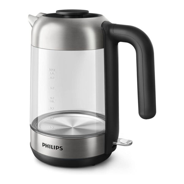 Philips Series 5000 Glass Kettle Stainless Steel, Crystal 2200W 1.7L, Mid Entry Glass Kettle Light Status Indicator Hd9339/81