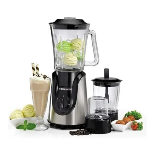 Black & Decker Blender with Grinder and Mincer Chopper, 1.5L, 600 Watt, Bx600g