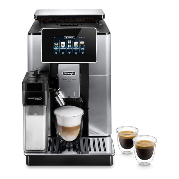 De’Longhi PrimaDonna Soul Espresso Coffee Machine – 2.2L – 1450W – Black/Silver – ECAM610.75.MB