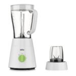 Braun JB0115WH – 500W, 1.5 L Working Jug (max ≈1.75 L), 4-Blade System – White/Green