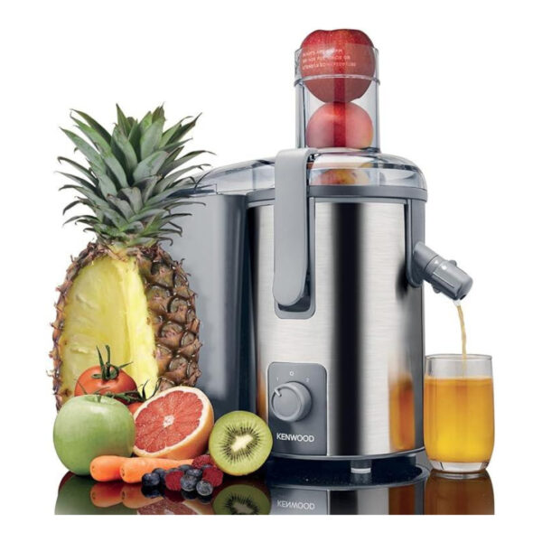 KENWOOD Juicer 700W Stainless Steel Juice Extractor with 75mm Wide Feed Tube, 2 Speed, Transparent Juice Jug, Pulp Container, Anti Drip for Home, Office, Restaurant &Cafeteria JEM51.000GS Grey/Silver