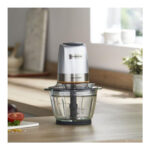 KENWOOD Glass Chopper 500W Electric Food Chopper with 1.2L Glass Bowl (600ml working capacity), Dripper Pro, Quad Blade, Storage Lid, Dual Speed, Spatula, Ice Crush Function CHP62.400SI Silver  قطاعة طعام كهربائية - Image 4