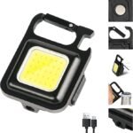 Small Flashlights, 800 Lumens Bright Rechargeable Keychain Mini Flashlight 3 Light Modes Portable