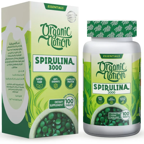 Organic Nation Spirulina 3000 - 100Tabs