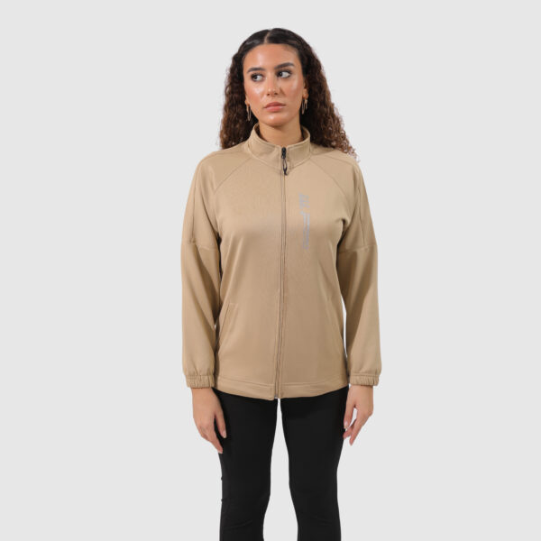 BEIGE HIGH NECK SWEATSHIRT