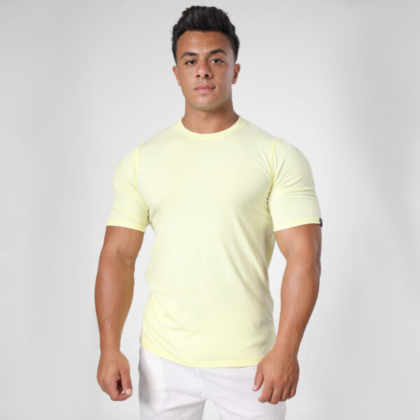 YELLOW ROUND COTTON T