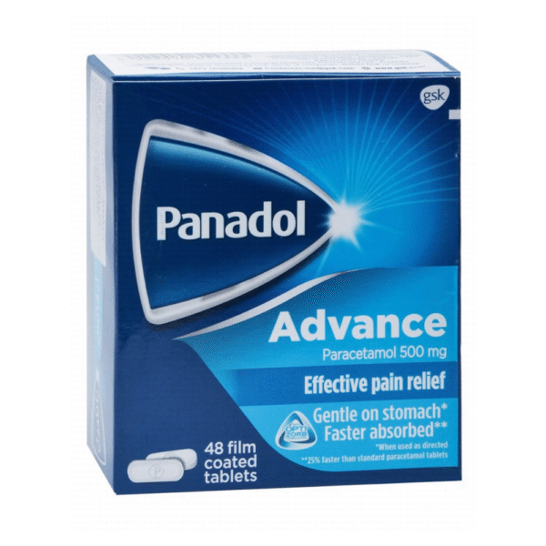 Panadol Advance 500mg Paracetamol for Pain & Fever Relief 48 tablets