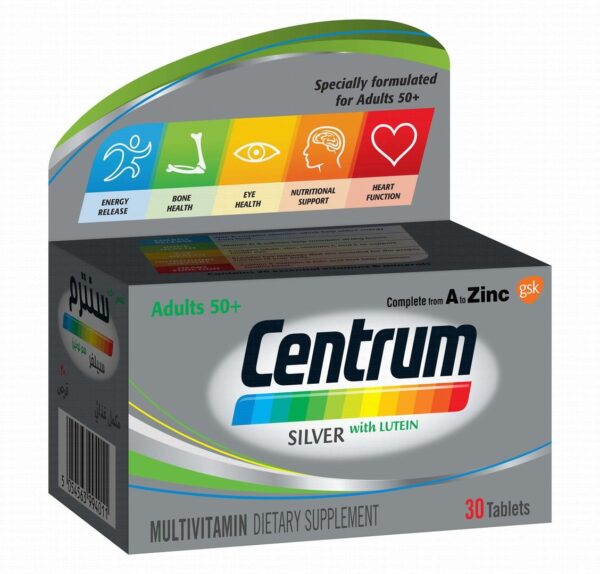 Centrum Silver Multivitamin & Multimineral Supplement with Lutein for Adults (50+ years) 30 tablets
