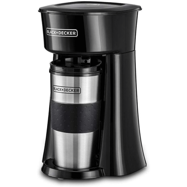 BLACK+DECKER Coffee Machine, 650W, 360ml Travel Mug, Black