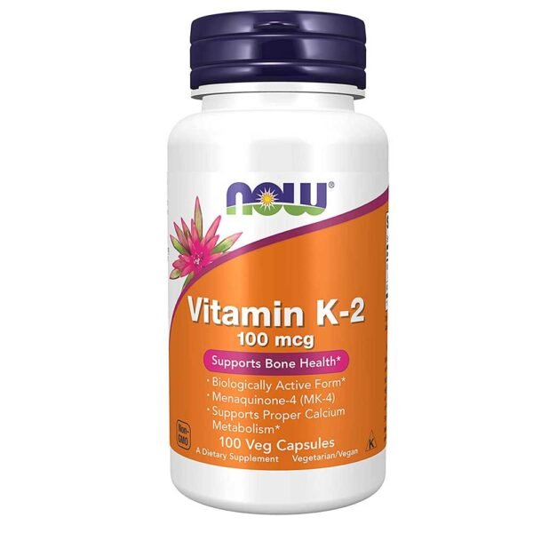 Now Vitamin K2 100 Mcg 100 Veg Capsules