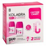 Kolagra Bundle 48H Antiperspirant Whitening Roll-On Deodorants Cotton Candy Scent with Vitamin C for Sensitive Skin 2 x 60 ml