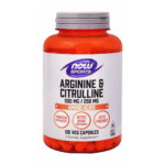 Now Sports 500mg Arginine Amino Acid Supplement with Citrulline - GMO free 120 capsules