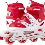 Power Superb Adjustable Roller Skate Shoes 2-Rows 4-Wheels