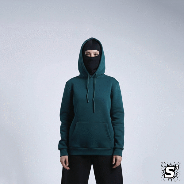 هودي بيزك اخضر غامق اوڤرسايز