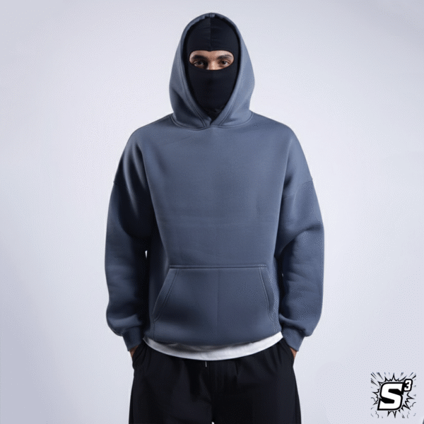 هودي بيزك رمادي اوڤرسايز