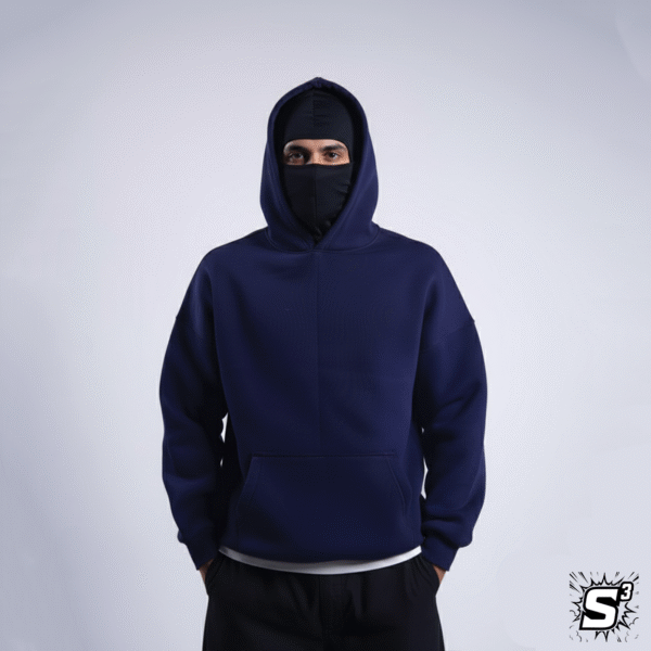 هودي بيزك كحلي اوڤرسايز