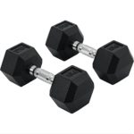 Rubber Hexagonal Dumbbells | Non-Slip Grip