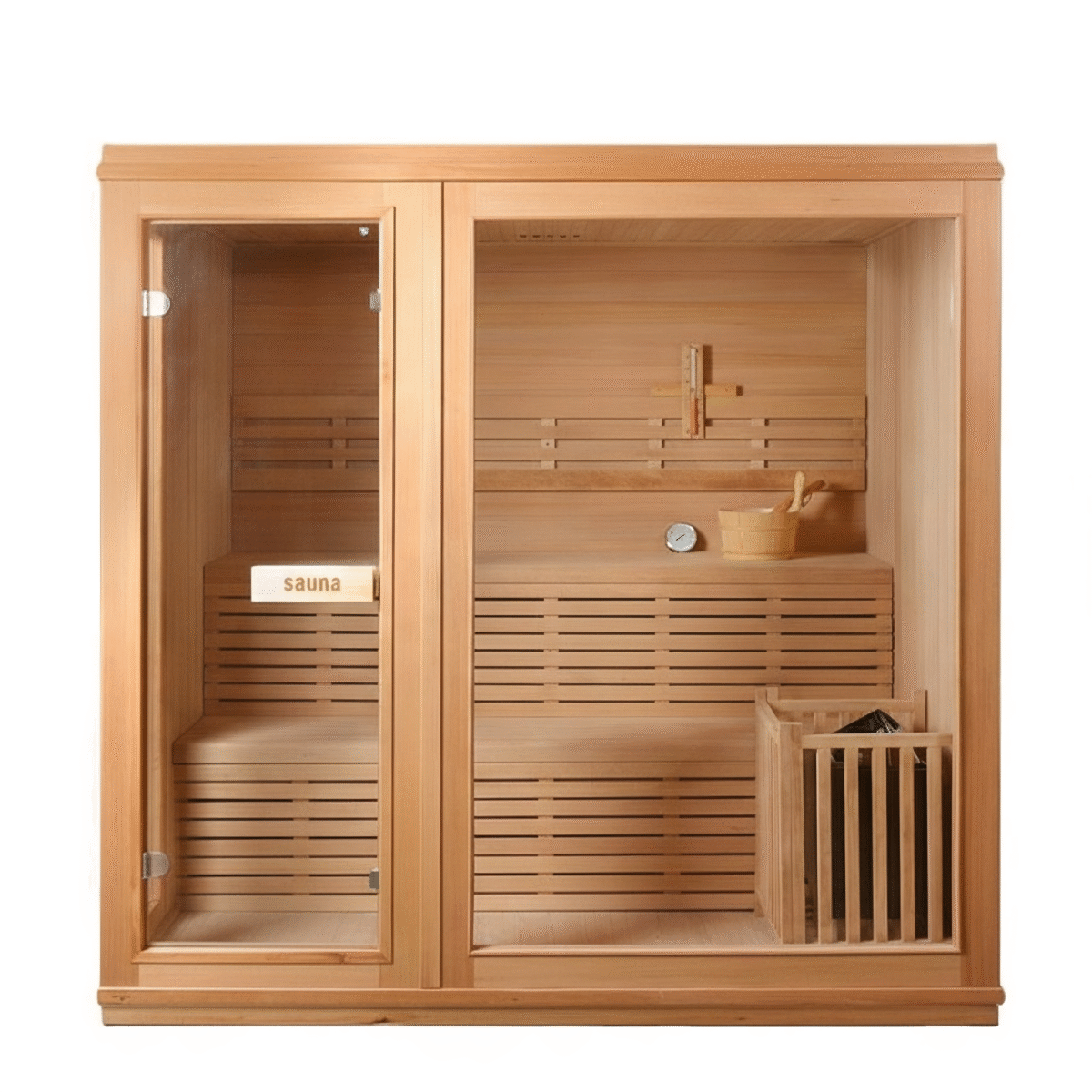 Beech pine Wood Big Sauna Room