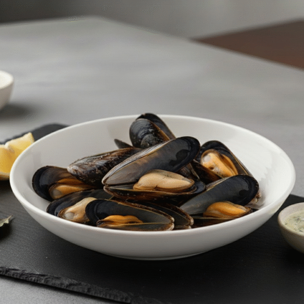 Half Shell Mussels – Raw (Not Cooked)