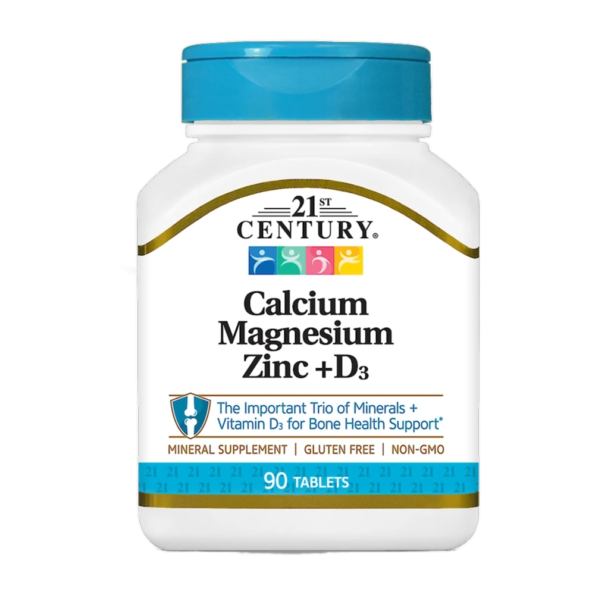 21st Century, Calcium Magnesium Zinc + D3, 90 Tablets, 30 serving