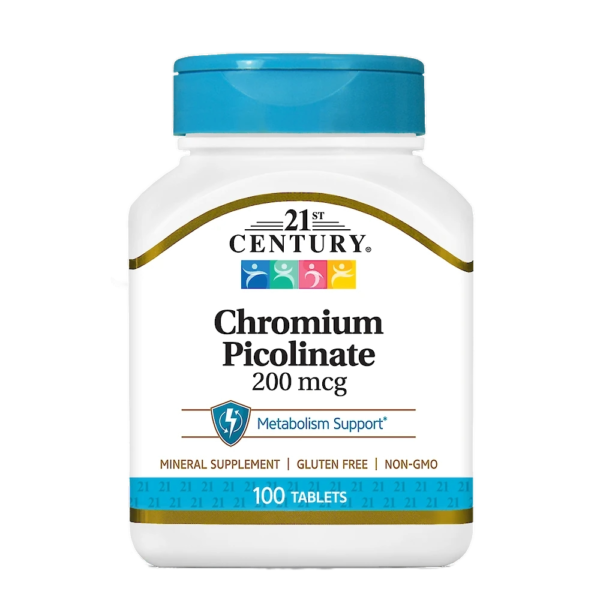 21st Century, Chromium Picolinate, 200mcg, 100 Tablets
