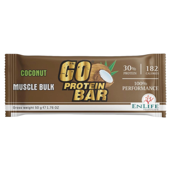 ENLIFE, Go Protein Bar, Muscle Bulk, 50G, Coconut