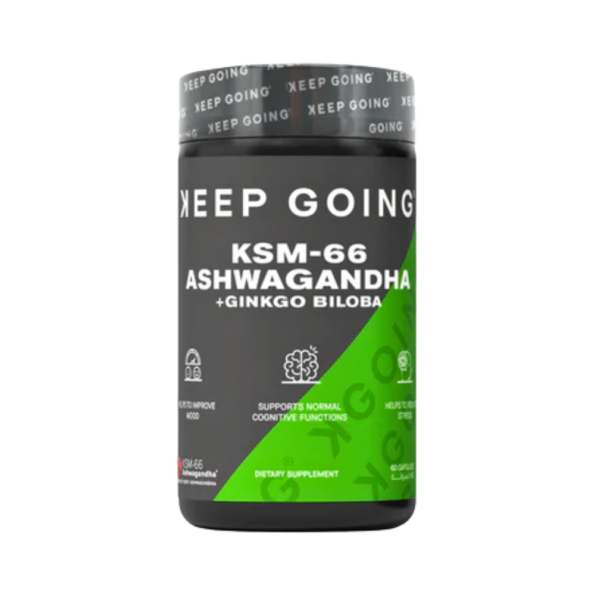 Keep Going, KSM-66 Ashwagandha + Ginkgo Biloba, 60 Capsules, 30 Servings