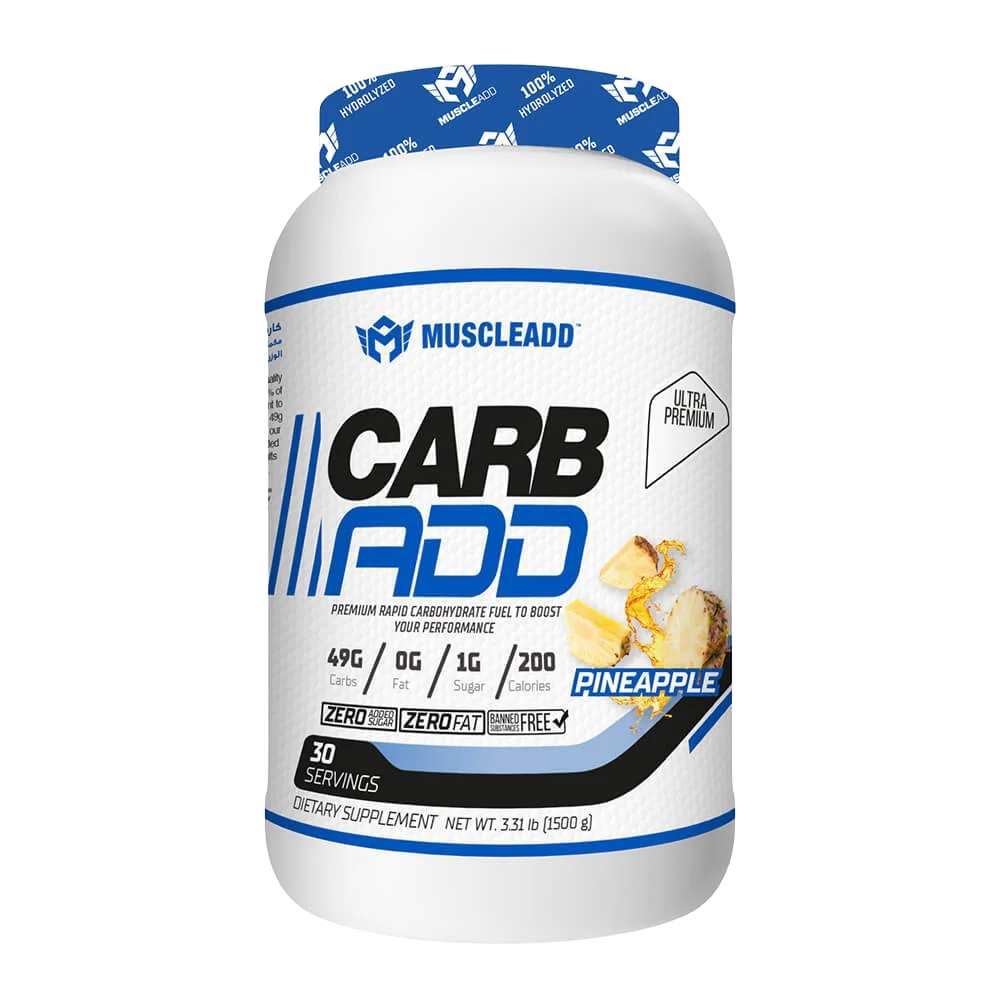 Muscle-Add-Carb-Add-1.5kg-30-Servings-Pineapple Muscle Add, Carb Add, 1.5kg, 30 Servings
