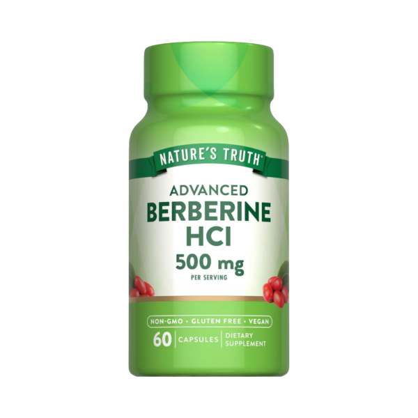 NATURE’S TRUTH, Berberine HCl 500mg, 60 Capsules, 30 Servings